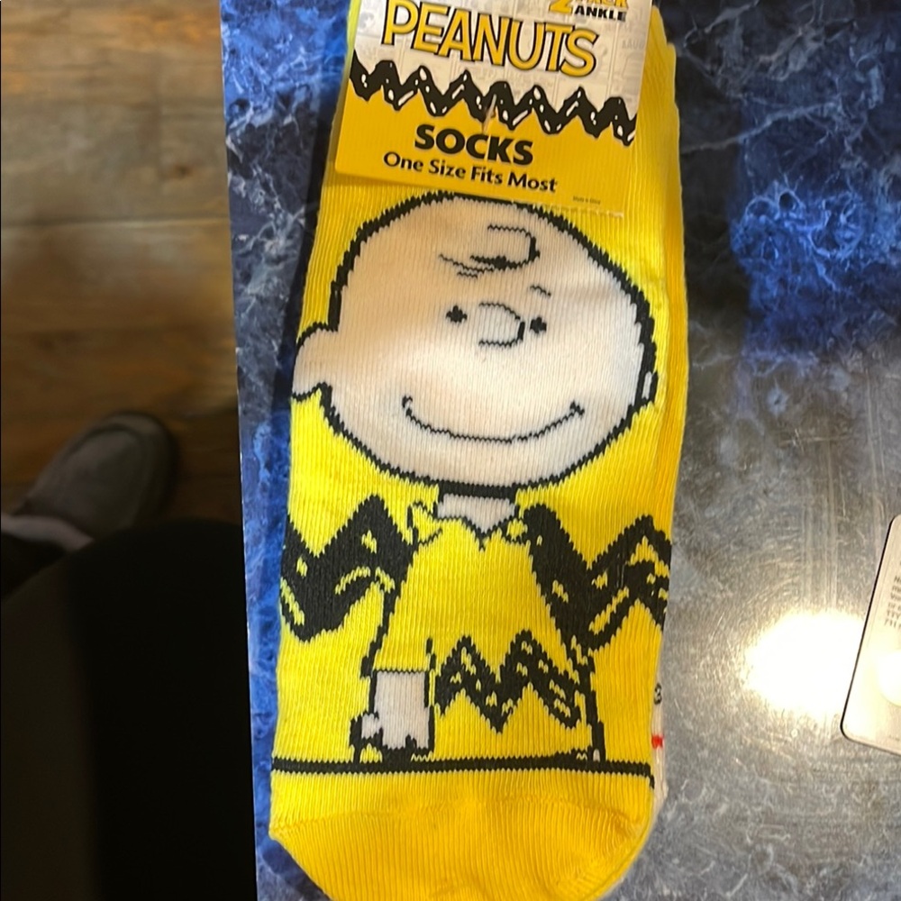 Peanuts Yellow Casual Socks with Cartoon Character Design